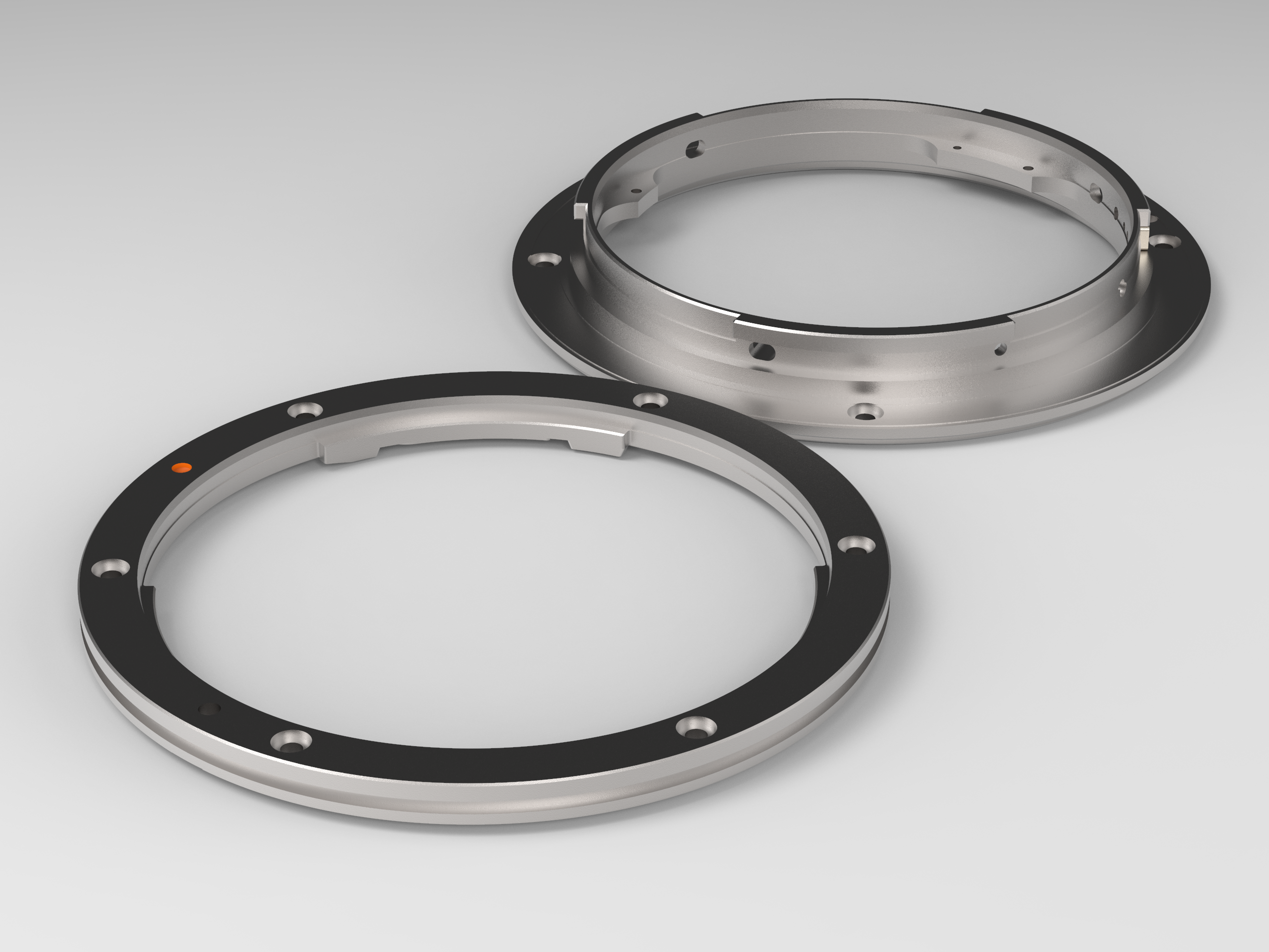 3D render of lens and body mount flanges